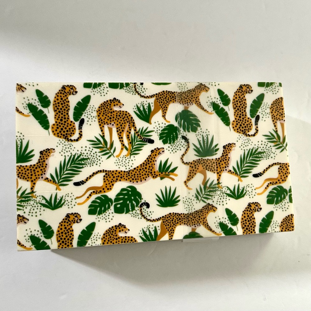 Leopard and Leaf Print Decorative Box